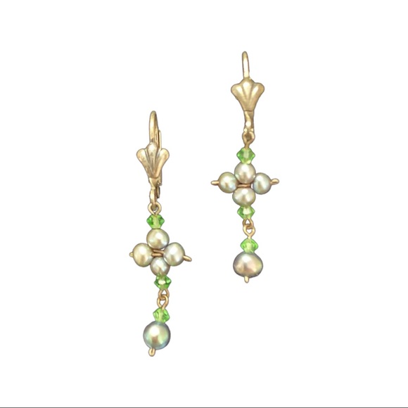 Swarovski & Pearl Necklace w/ Matching Earrings - Picture 2 of 2